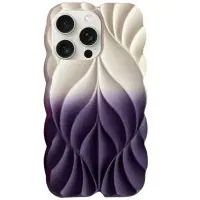 Чехол Накладка Leaf iPhone 15 Pro Біла/Фіолетова