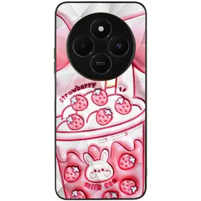 Чехол накладка Prisma Fluffie Xiaomi Redmi 14C/Poco C75 Клубника