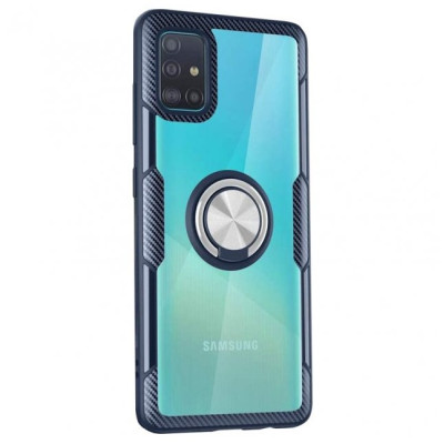 Чехол накладка Deen CrystalRing Samsung A715 (A71) Темно-синяя