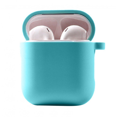 Чохол для навушників AirPods 1/2 Microfiber Бірюза / Marine Green