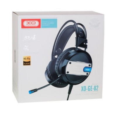 Накладные игровые наушники-гарнитура с микрофоном PC XO GE-02 Black, Черные