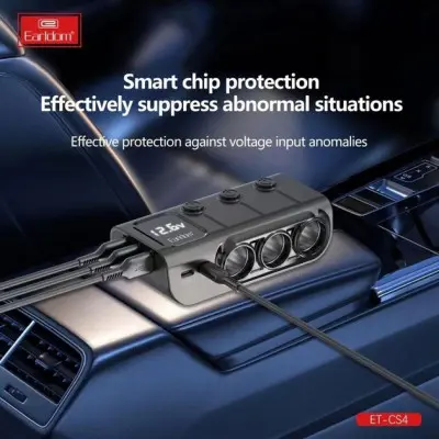 Автомобильное зарядное устройство Разветвитель Earldom ES-CS4 3.1 A Черный Автомобильное зарядное устройство Разветвитель Earldom ES-CS4 3.1 A Черный