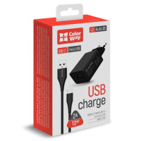 Мережевий зарядний пристрій Colorway AUTO ID 2A + MicroUSB Чорний Мережевий зарядний пристрій Colorway AUTO ID 2A + MicroUSB Чорний