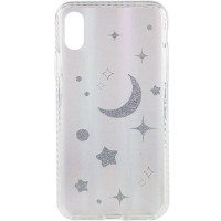 Чехол накладка Aurora Space iPhone X Месяц Чехол накладка Aurora Space iPhone X Месяц