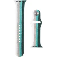 Ремінець Apple Watch 38мм Braided Белый/Зеленый