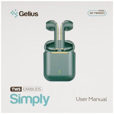 Безпровідні навушники Gelius Pro Simply GP-TWS023 Green, зелений