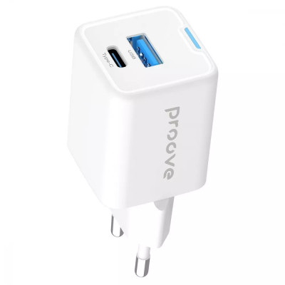 Мережевий зарядний пристрій Proove Pocket GAN 25W (Type-c+USB) White, Білий