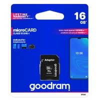 Карта памяти Micro SD 16Gb GoodRam Class10+SD adapter