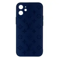 Чохол накладка Glass LV iPhone 12 Синя