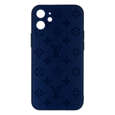 Чехол накладка Glass LV iPhone 12 Синяя