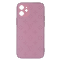 Чехол накладка Glass LV iPhone 12 Сиреневая