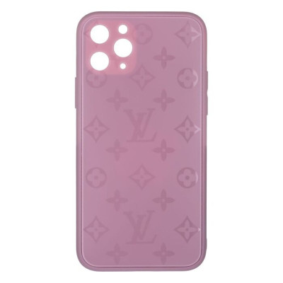 Чехол накладка Glass LV iPhone 12 Pro Max Сиреневая