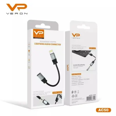 Перехідник аудіокабель Veron AC50 Lightning - 3.5 Перехідник аудіокабель Veron AC50 Lightning - 3.5