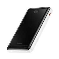 Універсальна мобільна батарея Повербанк Baseus Magnetic Bracket Oversesas 10000mAh 20W з бездротовою зарядкою Qi 15W Білий