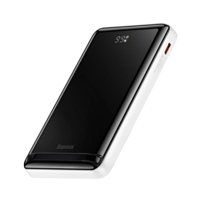 Универсальная мобильная батарея Повербанк Baseus Magnetic Bracket 3in1 10000mAh 20W с Беспроводной зарядкой Qi 15W Белый