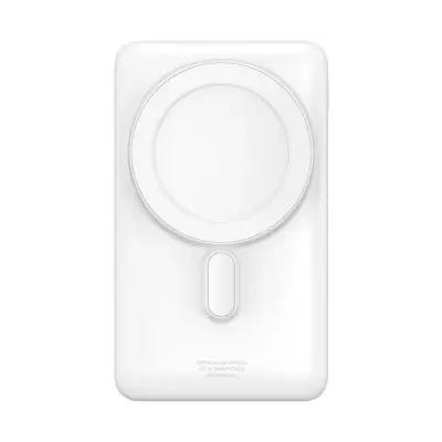 Універсальна мобільна батарея Повербанк Baseus Magnetic Bracket Oversesas 10000mAh 20W з бездротовою зарядкою Qi 15W Білий