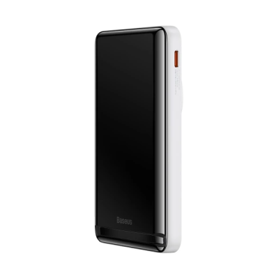 Универсальная мобильная батарея Повербанк Baseus Magnetic Bracket 3in1 10000mAh 20W с Беспроводной зарядкой Qi 15W Белый
