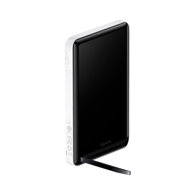 Универсальная мобильная батарея Повербанк Baseus Magnetic Bracket 3in1 10000mAh 20W с Беспроводной зарядкой Qi 15W Белый