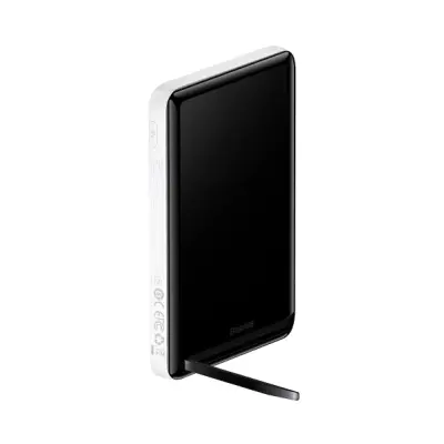 Універсальна мобільна батарея Повербанк Baseus Magnetic Bracket Oversesas 10000mAh 20W з бездротовою зарядкою Qi 15W Білий