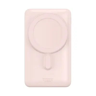 Універсальна мобільна батарея Повербанк Baseus Magnetic Bracket 3in1 10000mAh 20W 3A QC3.0+PD3.0 з бездротовою зарядкою Qi 15W Рожевий