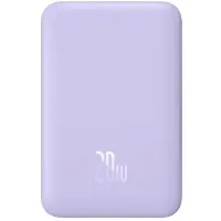 Универсальная мобильная батарея Повербанк Baseus Magnetic Mini Wireless Fast Charge 2in1 10000mAh 20W 2.4A QC3.0+PD3.0 с беспроводной зарядкой Qi 15W Фиолетовый