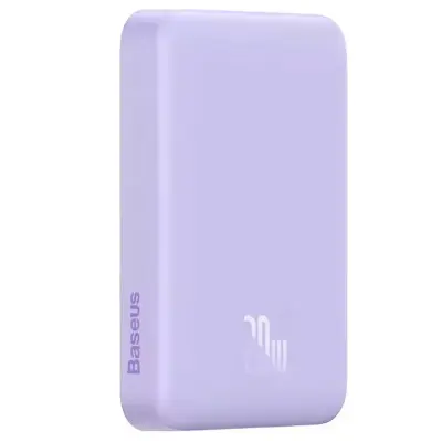Універсальна мобільна батарея Повербанк Baseus Magnetic Mini Wireless Fast Charge 2in1 10000mAh 20W 2.4A QC3.0+PD3.0 з Бездротовою зарядкою Qi 15W Фіолетовий