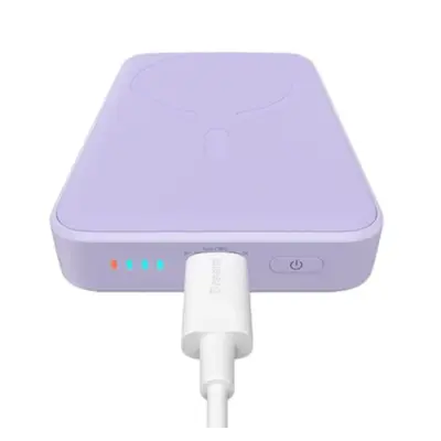 Універсальна мобільна батарея Повербанк Baseus Magnetic Mini Wireless Fast Charge 2in1 10000mAh 20W 2.4A QC3.0+PD3.0 з Бездротовою зарядкою Qi 15W Фіолетовий