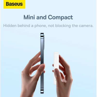 Универсальная мобильная батарея Повербанк Baseus Magnetic Mini Wireless Fast Charge 2in1 10000mAh 20W 2.4A QC3.0+PD3.0 с беспроводной зарядкой Qi 15W Белый