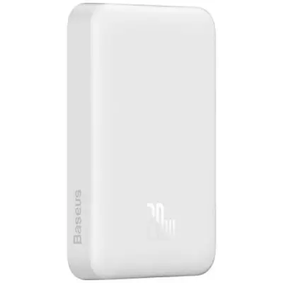 Універсальна мобільна батарея Повербанк Baseus Magnetic Mini Wireless Fast Charge 2in1 10000mAh 20W 2.4A QC3.0+PD3.0 з Бездротовою зарядкою Qi 15W Білий