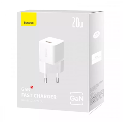 Сетевое зарядное устройство Baseus Gan5s 20W PD White, Белый