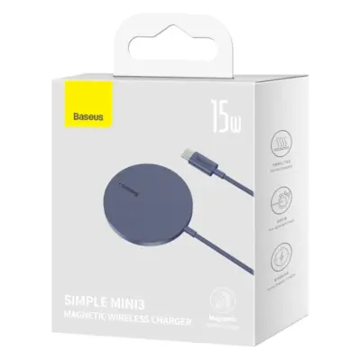 Бездротовий зарядний пристрій Baseus Simple mini 3 15W Violet, Фіолетовий