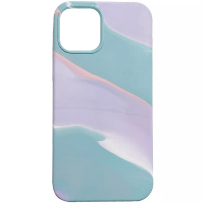 Чехол накладка Aquarelle iPhone 11 Бирюзово-сиреневая