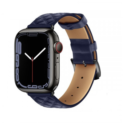 Ремінець Apple Watch 42-49мм Hoco WA18 Leather Темно-синій