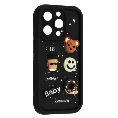 Чехол накладка Pretty Things iPhone 14 Pro Max Черная/Donut