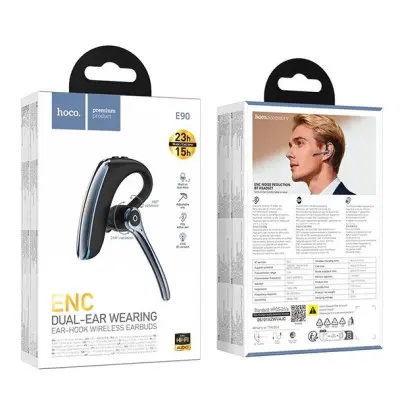 Bluetooth гарнитура Hoco E90 Черная Black, черная
