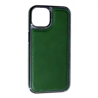 Чехол накладка Puloka Leather Lux iPhone 13 / iPhone 14 Зеленая