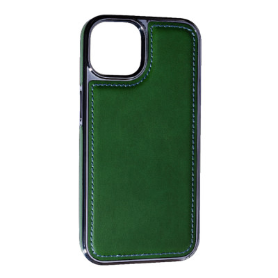 Чехол накладка Puloka Leather Lux iPhone 13 / iPhone 14 Зеленая