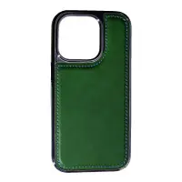 Чехол накладка Puloka Leather Lux iPhone 14 Pro Max Зеленая