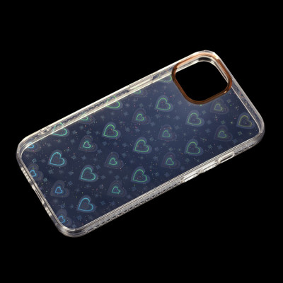 Чехол накладка Transparent iPhone 13 / iPhone 14 Сердца