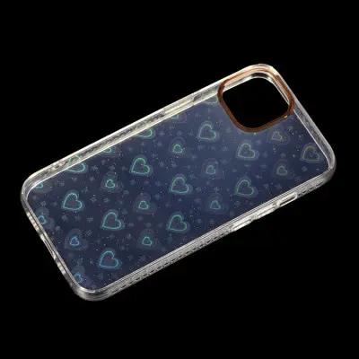 Чохол накладка Transparent iPhone 13 / iPhone 14 Серця