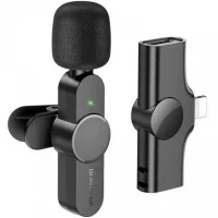 Безпроводной петличный микрофон Borofone BKF12 Lightning Чёрный Безпроводной петличный микрофон Borofone BKF12 Lightning Чёрный