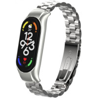 Ремешок Метталический Mi Band 7 Серебрянный