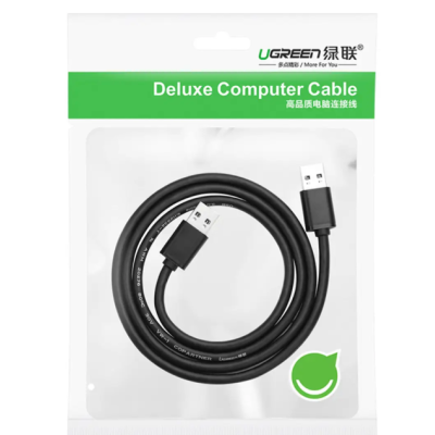 Кабель Ugreen US102 USB2.0 Male to Male 1.5м Черный
