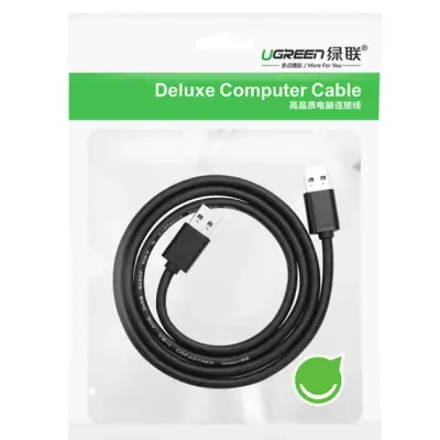 Кабель Ugreen US102 USB2.0 Male to Male 1.5м Черный
