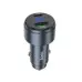 Автомобильное зарядное устройство Hoco Z57B (USB+Type-C) Display 63W Grey, Серый
