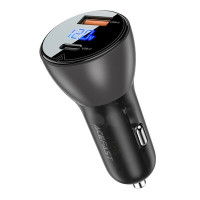 Автомобільний зарядний пристрій Acefast B6 (USB+Type-C) Display 63W Чорний