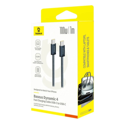 Кабель Baseus Dynamic 4 Fast Type-C to Type-C 100W 1м Черный (Cosmic Black)