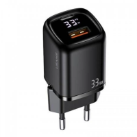 Мережевий зарядний пристрій T46 (US-CC152) USB-A/USB-C QC&PD3.0 33W Black, Чорний
