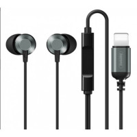Провідні вакуумні навушники-гарнітура Remax RM-512 Lightning Metal Wired Earphone for Music & Call Grey, сірі Провідні вакуумні навушники-гарнітура Remax RM-512 Lightning Metal Wired Earphone for Music & Call Grey, сірі