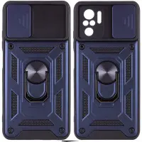Чехол накладка Serge Ring Camshield Xiaomi Redmi Note 10/Note 10s/ Poco M5s Синяя
